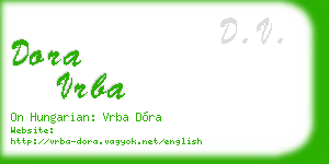 dora vrba business card